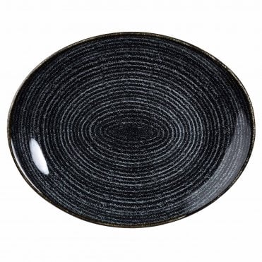 Studio Print Charcoal Black Oval Plate 12.5''/ 31.7 Cm (Box Of 12)