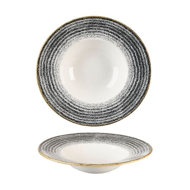 Churchill China Studio Print Charcoal Black Wide Rim Bowl Large 11''/ 28 Cm (Box Of 12)