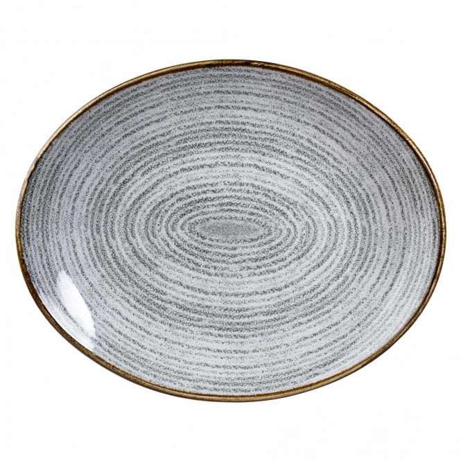 Churchill China Studio Print Stone Grey Oval Plate 10.62''/ 27 Cm (Box Of 12)