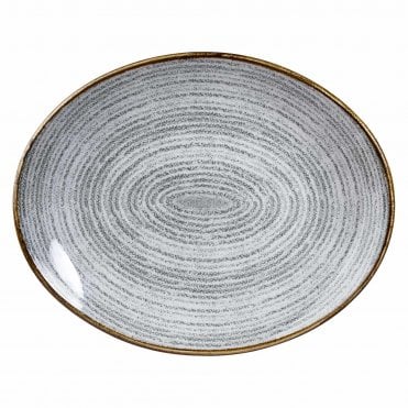 Studio Print Stone Grey Oval Plate 12.5''/ 31.7 Cm (Box Of 12)