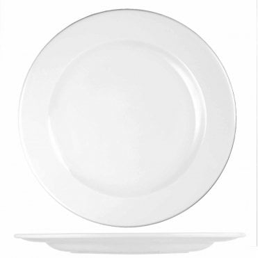 White Profile Wide Rim Plate 10 3/4" (Box Of 12)