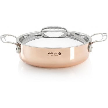 Copper Saute Pan & Stainless Steel Lid Induction Prima Matera 20 Cm