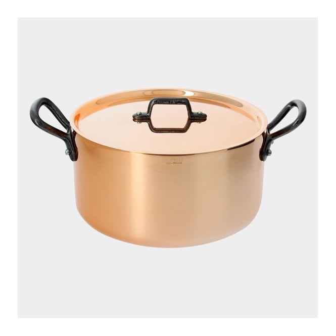De Buyer  Copper Stewpan With Lid Cast Handle - 20 Cm