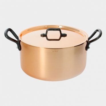 De Buyer Copper Stewpan With Lid Cast Handle - 20 Cm