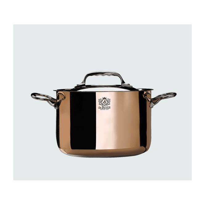 De Buyer Stewpan With Lid Copper Prima Matera Induction 24cm