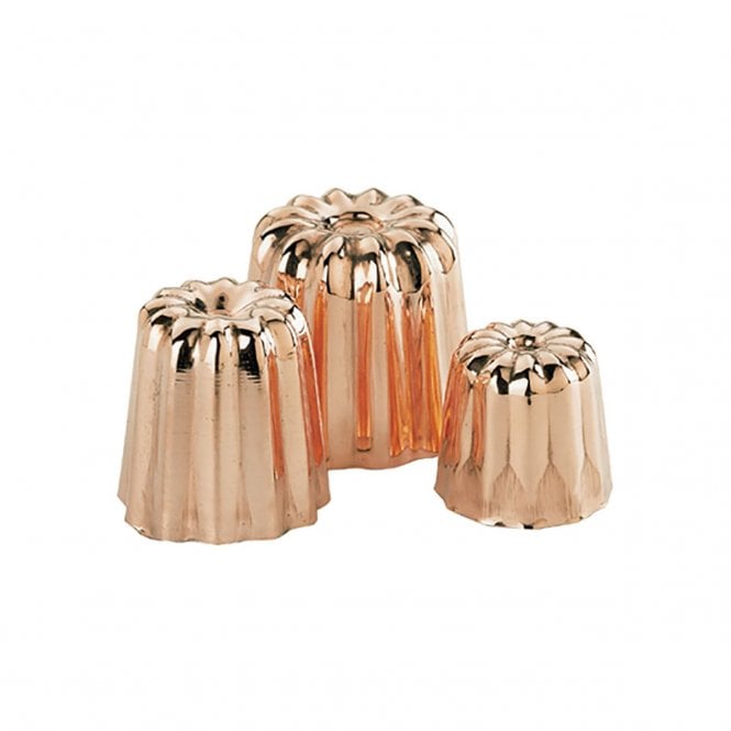 De Buyer Tinned Copper Fluted Mould For Caneles 55mm (Pack of 12)
