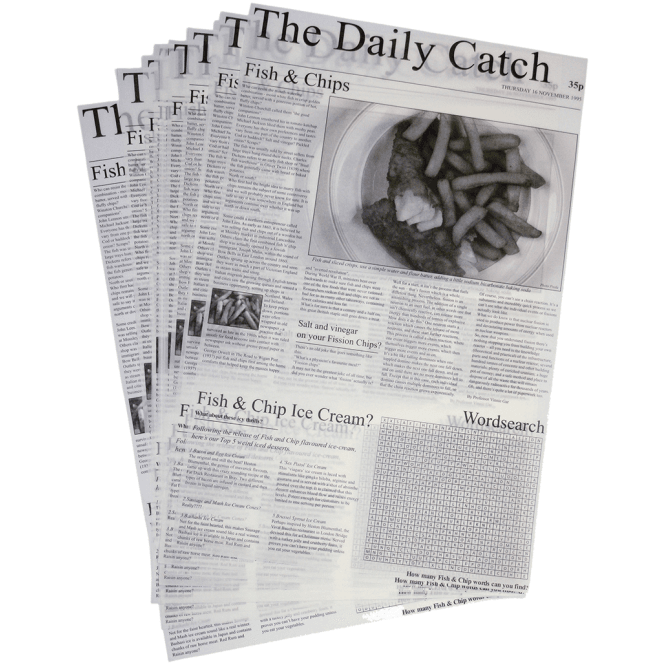 DPS Tableware Daily Catch Greaseproof Paper  25.5cm X 40.5cm 10x16