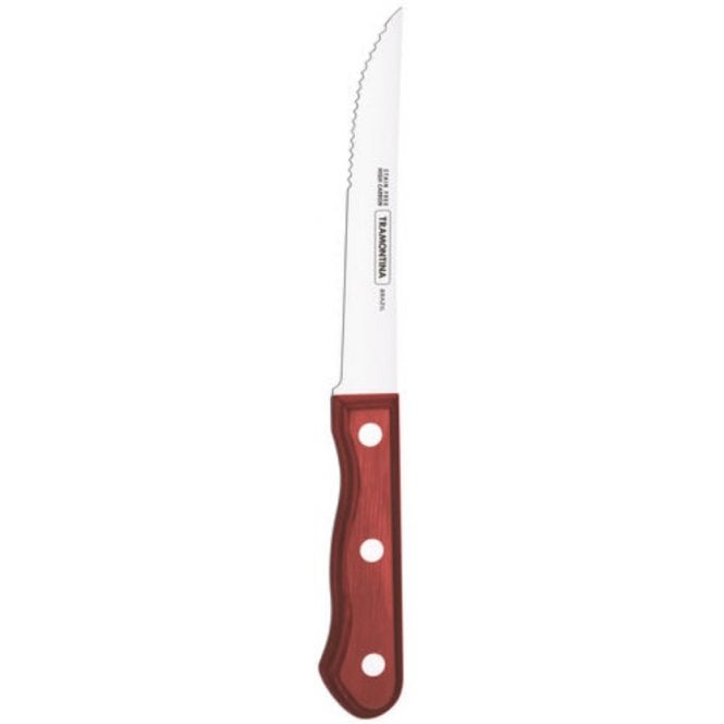 DPS Tableware Steak Knife 3 Stud 22cm Red Polywood (Pack Of 12)