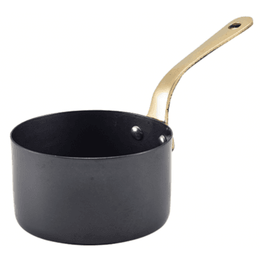 GenWare Black Vintage Steel Mini Sauce Pan 9 x 5.25cm (Pack of 6)