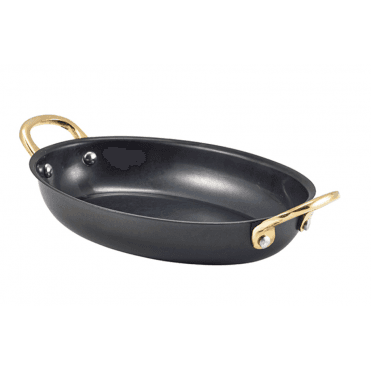GenWare Black Vintage Steel Oval Dish 18.5 x 13.5cm (Pack of 6)