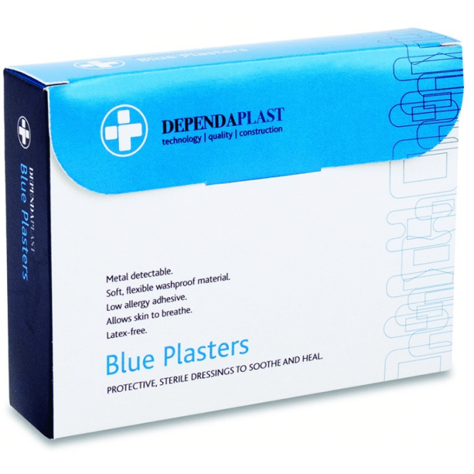 Genware Blue Detectable Plasters 75mm x 25mm (Pack of 100)