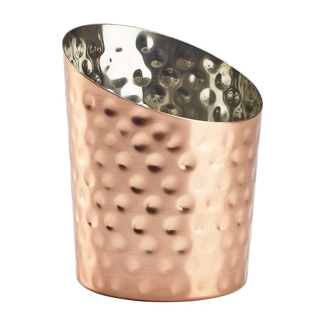 Genware Copper Plated Hammered Angled Cone 11.6 X 9.5cm