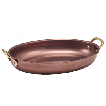 GenWare Copper Vintage Steel Oval Dish 24.5 x 17.5cm (Pack of 6)
