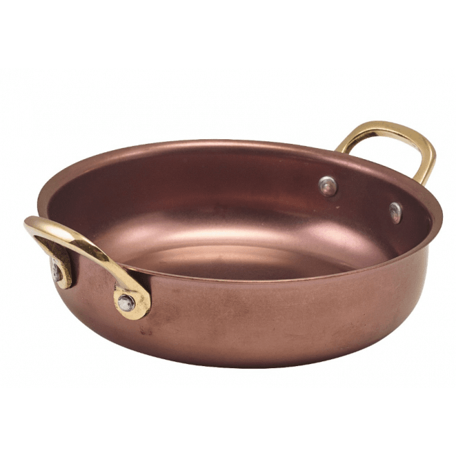 Genware  Copper Vintage Steel Round Dish 15.5 x 4cm (Pack of 6)