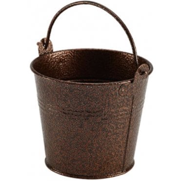 Galvanised Steel Hammered Serving Basket Copper 10cm