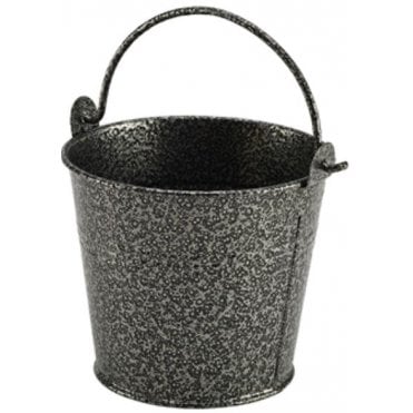 Galvanised Steel Hammered Serving Basket Silver 10cm