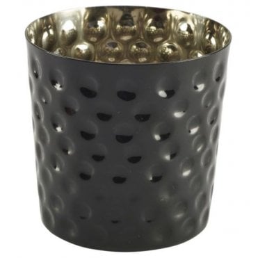 Galvanised Steel Serving Cup Hammered Black 8.5 X 8.5cm