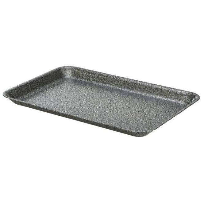 Genware Galvanised Steel Tray Hammered Silver 31.5x21.5x2 Cm