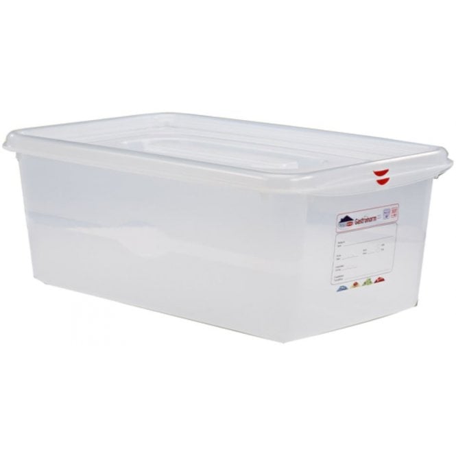 Genware Gastronorm Storage Box 1/1 - 200mm - 28L - C/w Lid (Box Of 6)