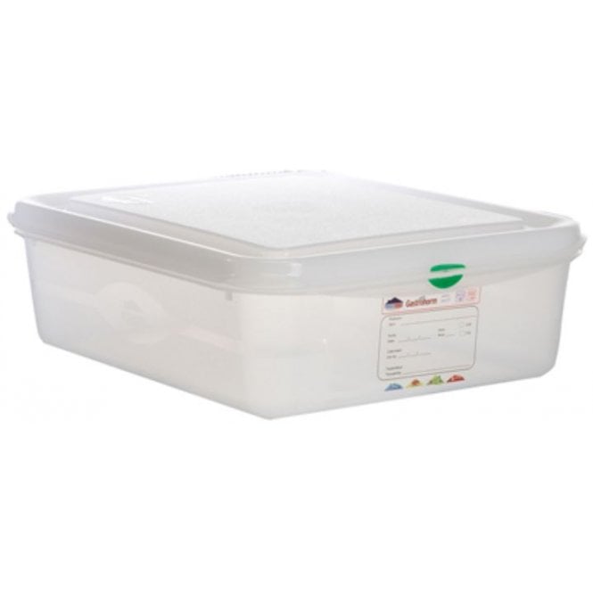 Genware Gastronorm Storage Box 1/2 - 100mm - 6.5L - C/w Lid (Box Of 6)