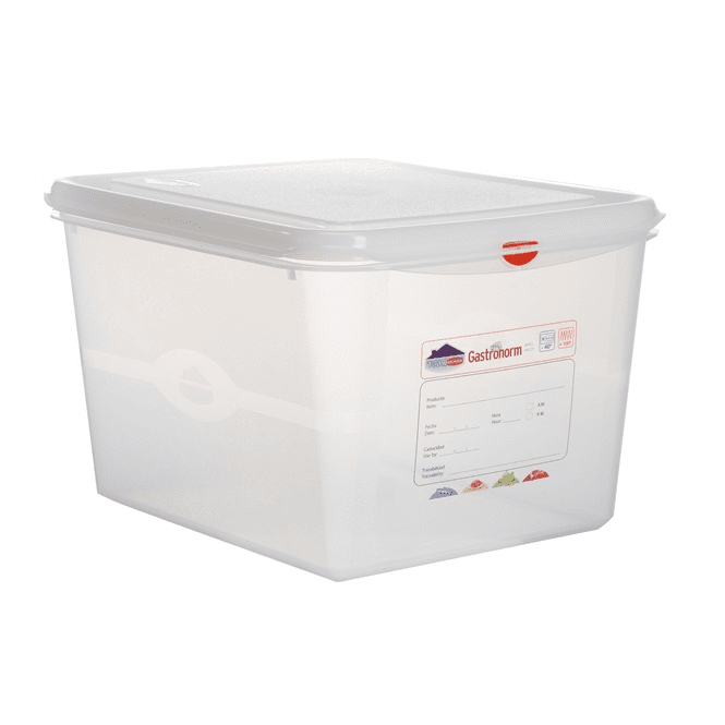 Genware Gastronorm Storage Box 1/2 - 200mm - 12.5L - C/w Lid (Box Of 6)