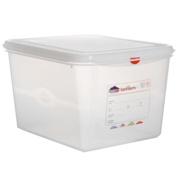 Gastronorm Storage Box 1/2 - 200mm - 12.5L - C/w Lid (Box Of 6)