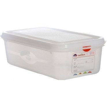 Gastronorm Storage Box 1/3 With Lid - 100mm Deep, 4L Capacity (Box Of 6)
