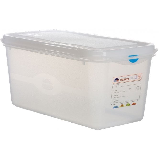Genware Gastronorm Storage Box 1/3 With Lid - 150mm Deep, 6L Capacity (Box Of 6)