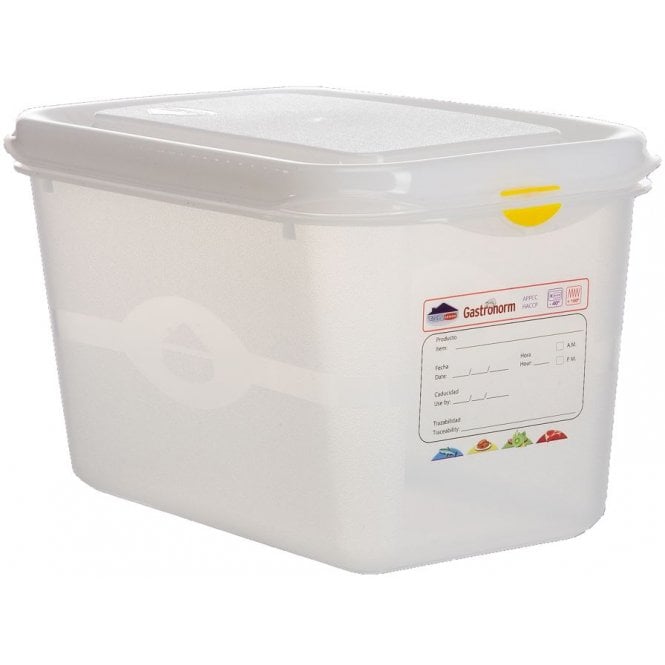 Genware Gastronorm Storage Box 1/4 With Lid - 150mm Deep, 4.3L Capacity (Box Of 6)