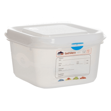 Gastronorm Storage Box 1/6 - 100mm - 1.7L - C/w Lid (Box Of 12)