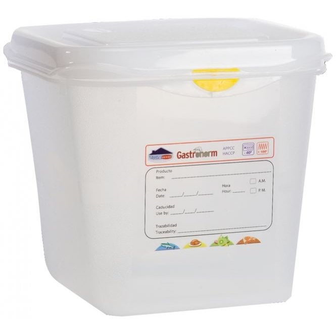 Genware Gastronorm Storage Box 1/6 With Lid - 150mm Deep, 2.6L Capacity (Box Of 6)