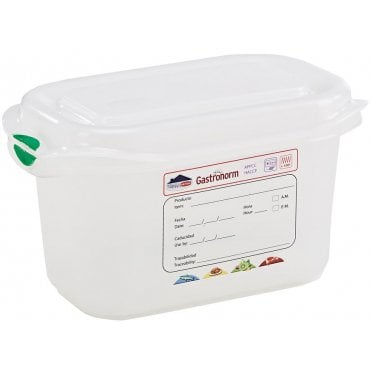 Gastronorm Storage Box 1/9 With Lid - 100mm Deep, 1L Capacity (Box Of 6)