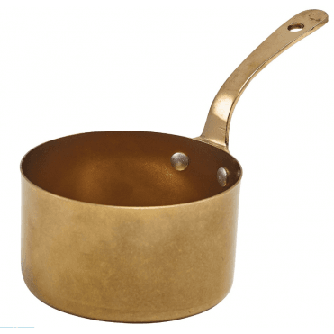 GenWare Gold Vintage Steel Mini Sauce Pan 9 x 5.25cm (Pack of 6)