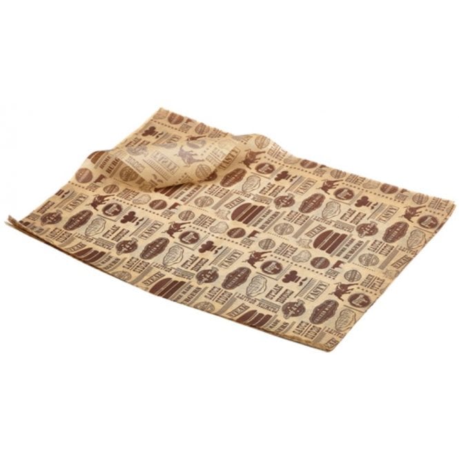 Genware Greaseproof Paper Steak House Design 25 X 35 Cm (1000 Sheets)