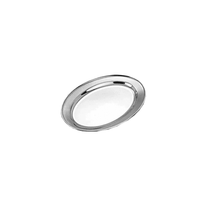 Genware Oval Flat (18/8 Stainless Steel) 23x15cm / 9x6