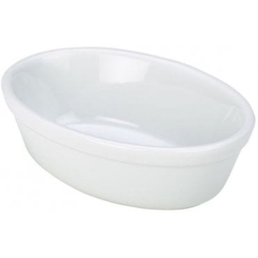 Oval Pie Dish Lipped 14cm Porcelite (Box Of 6)