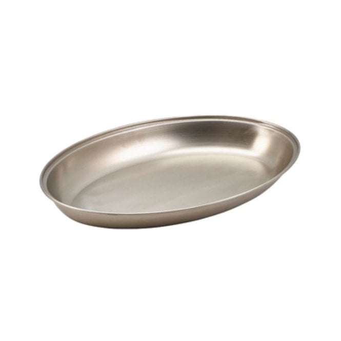Genware Oval Veg Dish (Stainless Steel) 35cm / 14