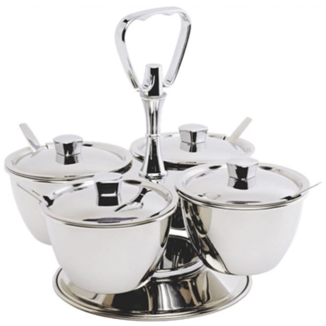 Genware Revolving Relish Stand 4 Pot