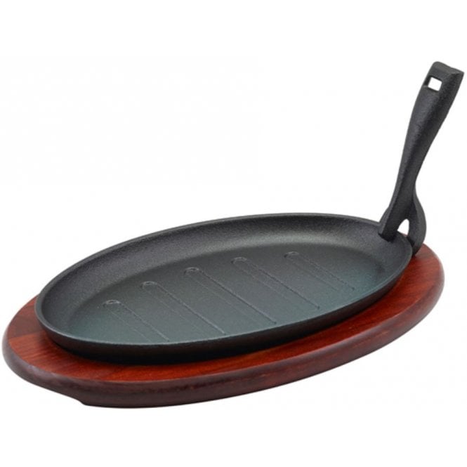 Genware Sizzler - Oval With Rose Wood Base 30cm / 12