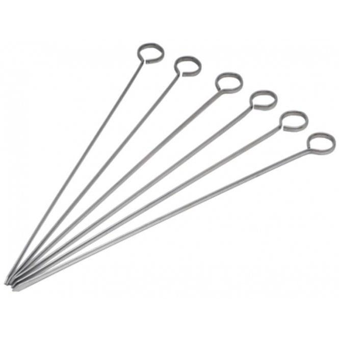 Genware Stainless Steel Skewers (Pack Of 6) 25cm / 10