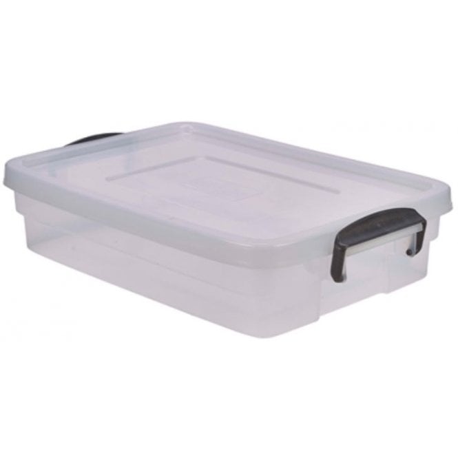 Genware Storage Box 20L With Clip Handles 59 X 40 X 13cm (Box Of 4)