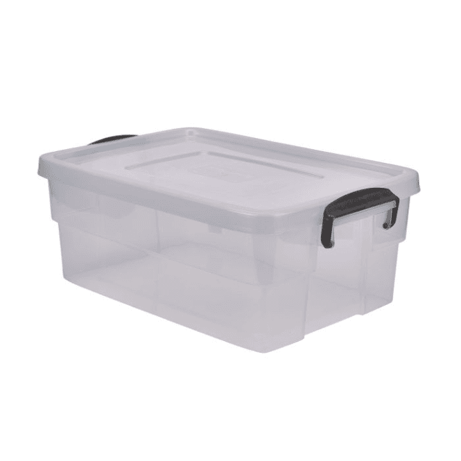 Genware Storage Box 38L With Clip Handles 59 x 40 x 22cm