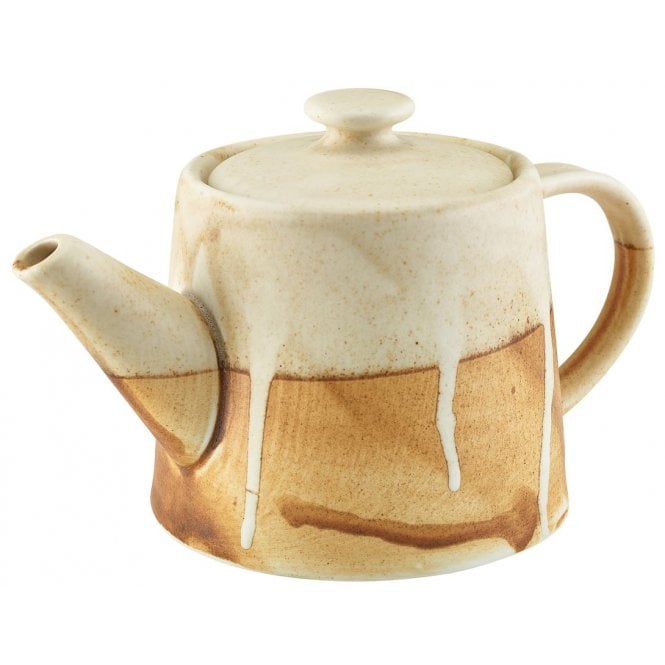 Genware Terra Porcelain Roko Sand Teapot 50cl / 17.6oz (Box of 6)