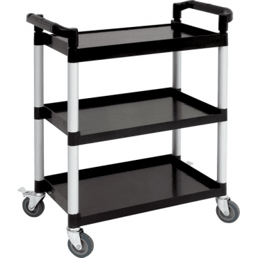 Trolley 3 Tier Black Poly 103x50x91cm / 40.5x20x35.8" Large