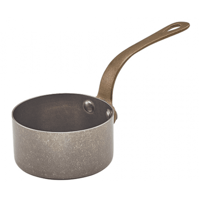 Genware Vintage Steel Mini Saucepan 9cm (Pack of 6)