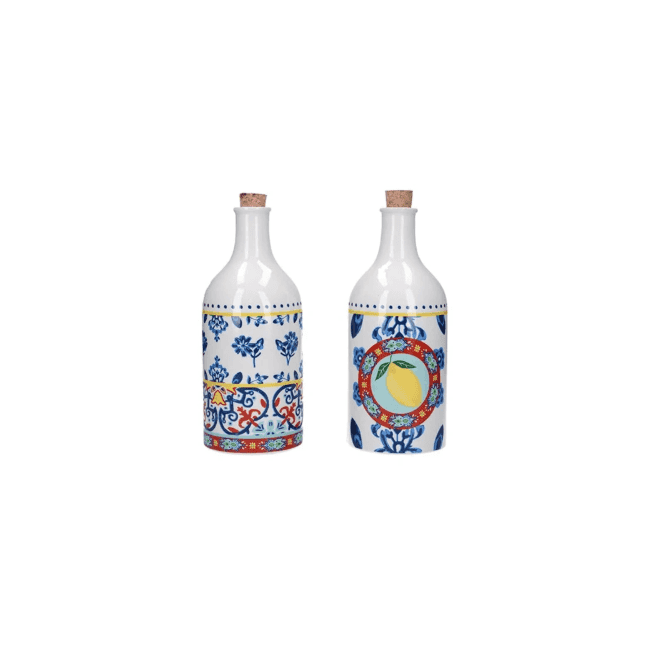 Lifetime Brands KitchenCraft World of Flavours 500ml Ceramic Oil and Vinegar Bottle Set