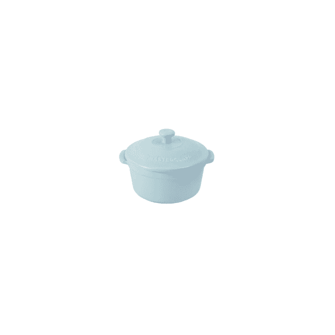 Lifetime Brands MasterClass 180ml Ceramic Casserole Dish with Lid, Sky Blue, 16cm