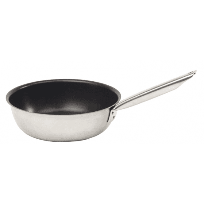 Matfer Tradition stainless steel non-stick splayed sauté pan 24 cm