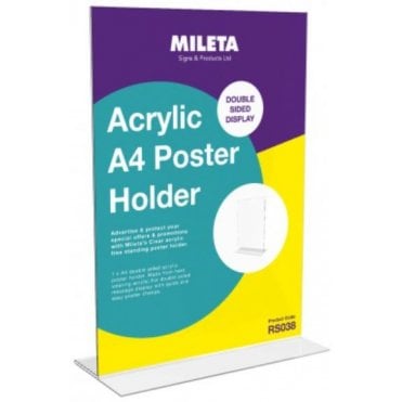 A4 Double Sided Menu Holder Acrylic
