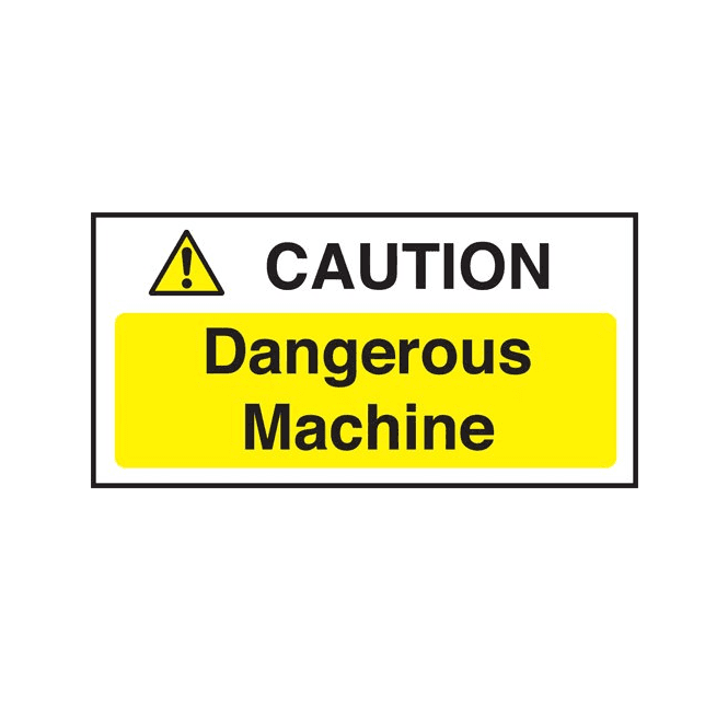 Mileta Signs 'Caution Dangerous Machine' Self Adhesive Sticker 20x10cm